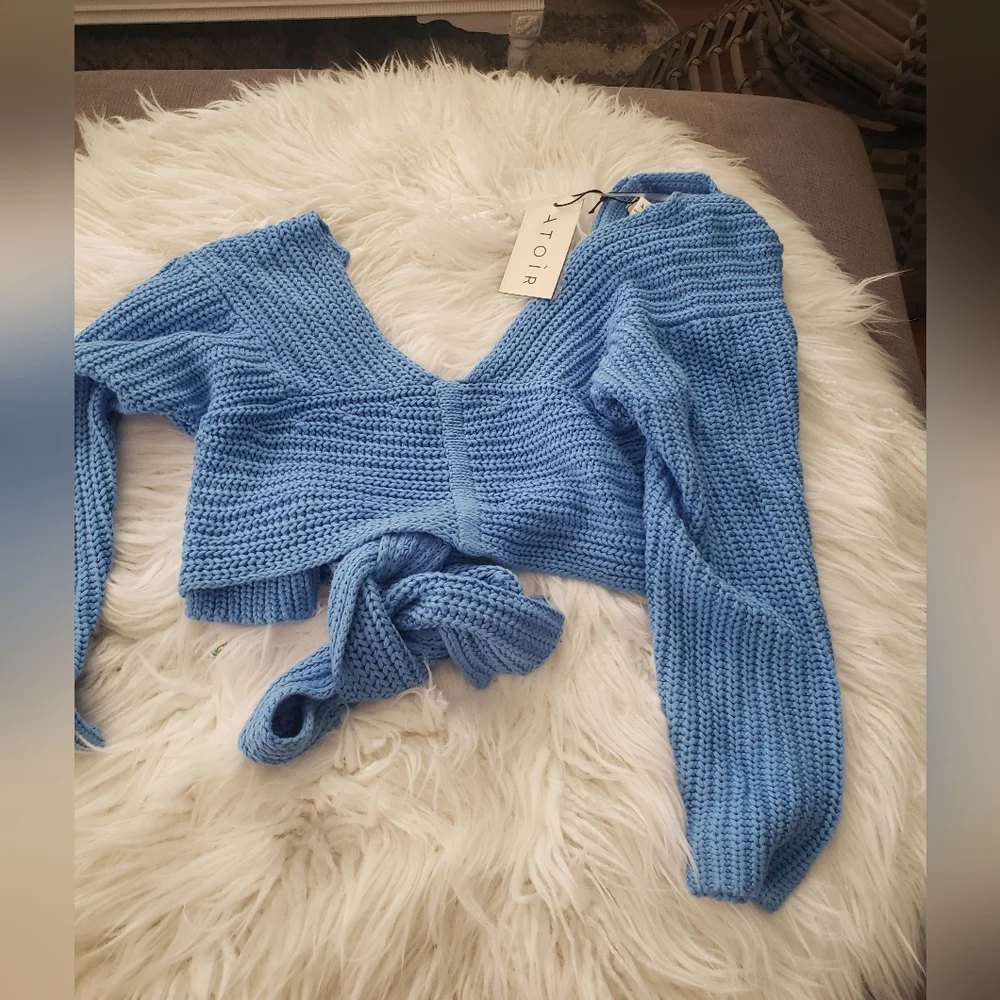 Atoir perfect game knit sweater in regatta blue - Picture 3 of 5